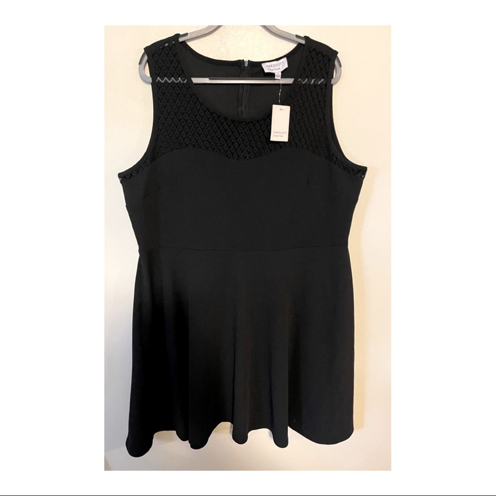 NWT Prescott New York black skater dress. 3x.